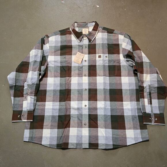 NWT Ducks Unlimited Plaid Flannel Long Sleeve Button Up Outdoor Shirt Size‎ 3XL - Picture 1 of 5